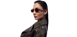 Gold Geometric Full Rim Unisex Sunglasses by Vincent Chase Polarized-216683