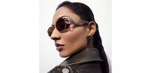 Load image into Gallery viewer, Gold Geometric Full Rim Unisex Sunglasses by Vincent Chase Polarized-216683