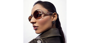 Gold Geometric Full Rim Unisex Sunglasses by Vincent Chase Polarized-216683