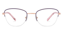 Load image into Gallery viewer, Gold Cat Eye Half Rim Unisex Eyeglasses by Vincent Chase-223332