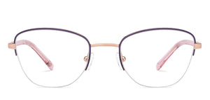 Gold Cat Eye Half Rim Unisex Eyeglasses by Vincent Chase-223332