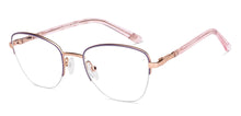 Load image into Gallery viewer, Gold Cat Eye Half Rim Unisex Eyeglasses by Vincent Chase-223332