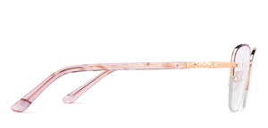 Gold Cat Eye Half Rim Unisex Eyeglasses by Vincent Chase-223332