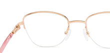 Load image into Gallery viewer, Gold Cat Eye Half Rim Unisex Eyeglasses by Vincent Chase-223332