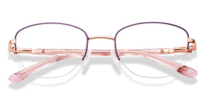 Gold Cat Eye Half Rim Unisex Eyeglasses by Vincent Chase-223332