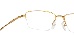 Gold Rectangle Half Rim Unisex Eyeglasses by Vincent Chase Online-207972