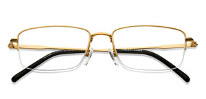 Gold Rectangle Half Rim Unisex Eyeglasses by Vincent Chase Online-207972