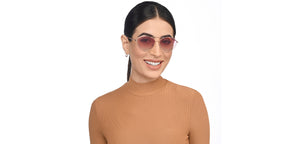 Gold Cat Eye Full Rim Women Sunglasses by John Jacobs-208087
