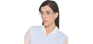 Gold Round Rimless Unisex Eyeglasses by Lenskart Air-225552