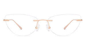 Gold Cat Eye Rimless Women Eyeglasses by Lenskart-228916