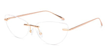 Load image into Gallery viewer, Gold Cat Eye Rimless Women Eyeglasses by Lenskart-228916