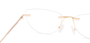 Gold Cat Eye Rimless Women Eyeglasses by Lenskart-228916