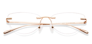 Gold Cat Eye Rimless Women Eyeglasses by Lenskart-228916