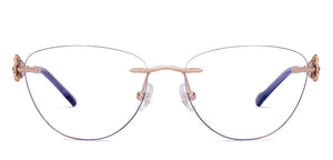 Gold Cat Eye Rimless Women Eyeglasses by Lenskart STUDIO-224348