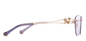 Gold Cat Eye Rimless Women Eyeglasses by Lenskart STUDIO-224348