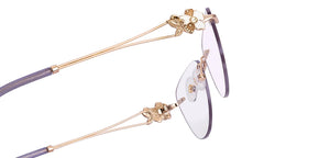 Gold Cat Eye Rimless Women Eyeglasses by Lenskart STUDIO-224348