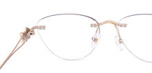 Load image into Gallery viewer, Gold Cat Eye Rimless Women Eyeglasses by Lenskart STUDIO-224348