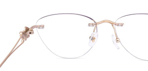 Gold Cat Eye Rimless Women Eyeglasses by Lenskart STUDIO-224348