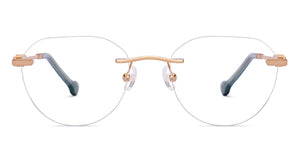 Gold Geometric Rimless Women Eyeglasses by Lenskart STUDIO-224356
