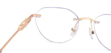 Load image into Gallery viewer, Gold Geometric Rimless Women Eyeglasses by Lenskart STUDIO-224356
