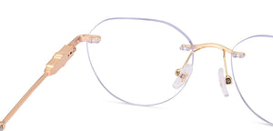 Gold Geometric Rimless Women Eyeglasses by Lenskart STUDIO-224356