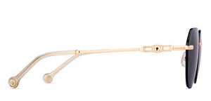 Gold Geometric Rimless Women Sunglasses by Lenskart STUDIO-226238