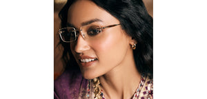 Gold Rectangle Rimless Unisex Eyeglasses by Lenskart STUDIO-224358