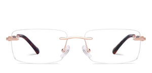Gold Rectangle Rimless Unisex Eyeglasses by Lenskart STUDIO-224358