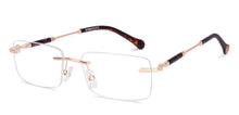 Load image into Gallery viewer, Gold Rectangle Rimless Unisex Eyeglasses by Lenskart STUDIO-224358