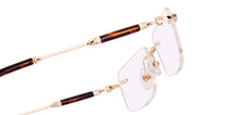 Load image into Gallery viewer, Gold Rectangle Rimless Unisex Eyeglasses by Lenskart STUDIO-224358