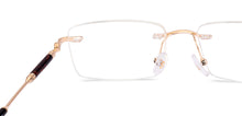 Load image into Gallery viewer, Gold Rectangle Rimless Unisex Eyeglasses by Lenskart STUDIO-224358