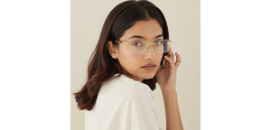 Gold Rectangle Rimless Unisex Eyeglasses by Vincent Chase-231505