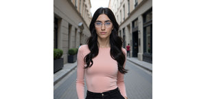 Gold Rectangle Rimless Unisex Eyeglasses by Vincent Chase-218257