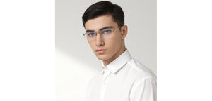 Gold Rectangle Rimless Unisex Eyeglasses by Vincent Chase-218257