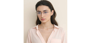 Gold Rectangle Rimless Unisex Eyeglasses by Vincent Chase-218257