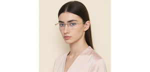Gold Rectangle Rimless Unisex Eyeglasses by Vincent Chase-218257