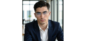 Gold Rectangle Rimless Unisex Eyeglasses by Vincent Chase-218257