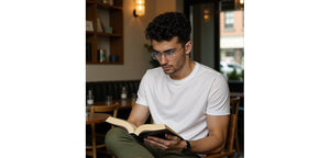 Gold Rectangle Rimless Unisex Eyeglasses by Vincent Chase-218257