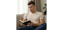 Load image into Gallery viewer, Gold Rectangle Rimless Unisex Eyeglasses by Vincent Chase-218257