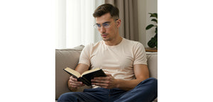 Gold Rectangle Rimless Unisex Eyeglasses by Vincent Chase-218257