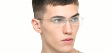 Load image into Gallery viewer, Gold Rectangle Rimless Unisex Eyeglasses by Vincent Chase-218911