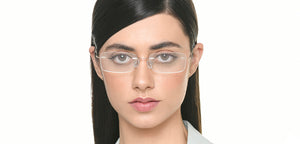 Gold Rectangle Rimless Unisex Eyeglasses by Vincent Chase-218911