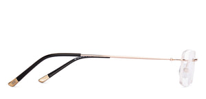 Gold Rectangle Rimless Unisex Eyeglasses by Vincent Chase-218911
