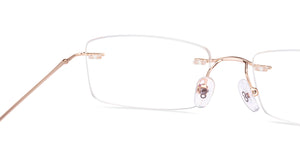 Gold Rectangle Rimless Unisex Eyeglasses by Vincent Chase-218911