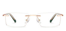 Load image into Gallery viewer, Gold Rectangle Rimless Unisex Eyeglasses by Vincent Chase-231503
