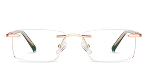 Gold Rectangle Rimless Unisex Eyeglasses by Vincent Chase-231503