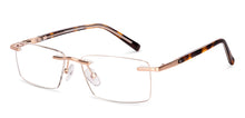 Load image into Gallery viewer, Gold Rectangle Rimless Unisex Eyeglasses by Vincent Chase-231503