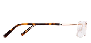 Gold Rectangle Rimless Unisex Eyeglasses by Vincent Chase-231503