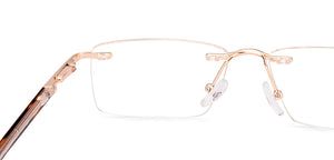 Gold Rectangle Rimless Unisex Eyeglasses by Vincent Chase-231503