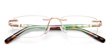 Load image into Gallery viewer, Gold Rectangle Rimless Unisex Eyeglasses by Vincent Chase-231503